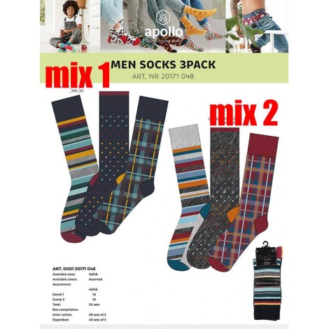 Grappige moderne heren sokken in vrolijke kleuren met strepen ruiten en stipjes