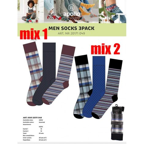 Grappige moderne heren sokken in vrolijke kleuren met strepen ruiten en stipjes