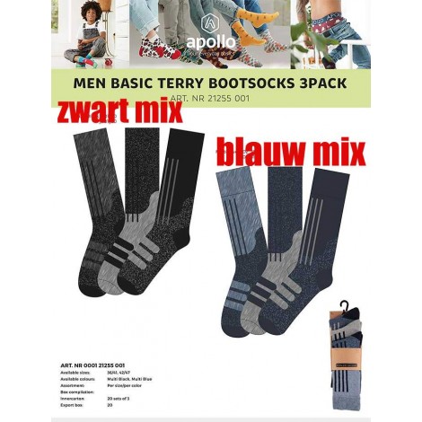 Dikke bootsocks van Apollo per 3 paar.