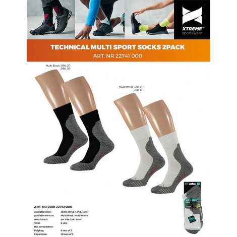 Technische running sokken per bundel van 2 paar 