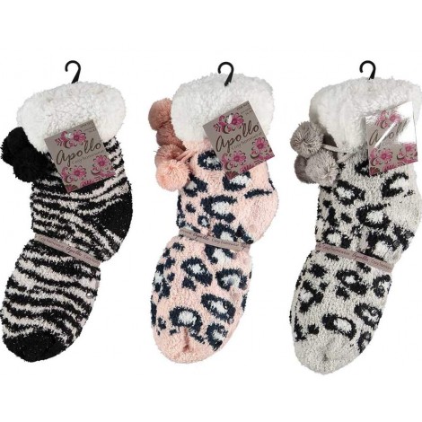 Apollo soft homesocks/ huissokken/ sloffen met tijgerprint