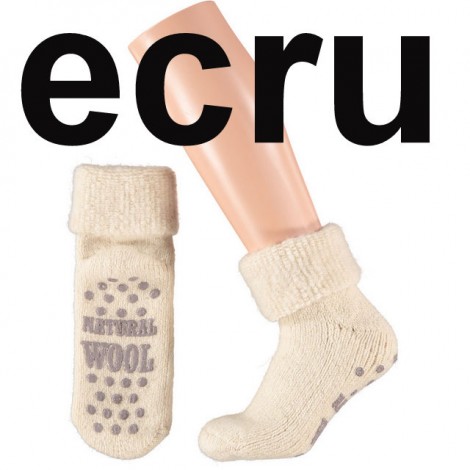 Huissokken/ bedsokken voor dames met 45% wol en antislip !