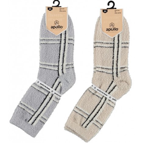 Dames superzachte chenille bedsokken per twee paar