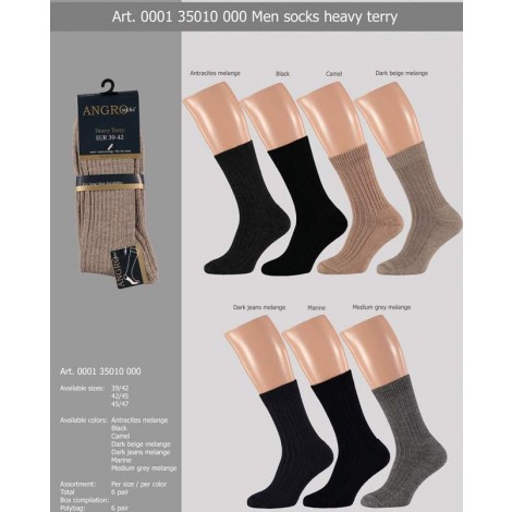 Angro heavy terry sokken met badstofzool van wol
