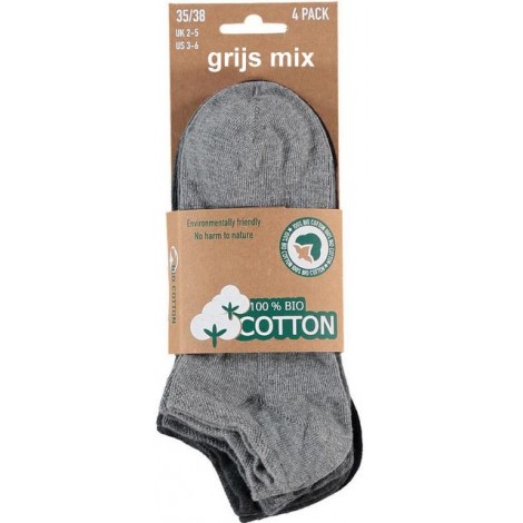 Bio katoenen enkelsokken voor dames en heren van bijna 100% katoen 