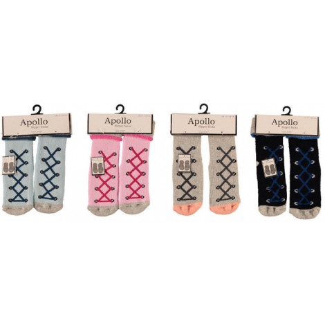 Huissokken met antislip voor baby en peuters met veterprint