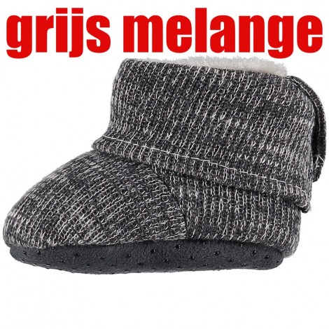 Warme gevoerde babysloffen in melange kleuren