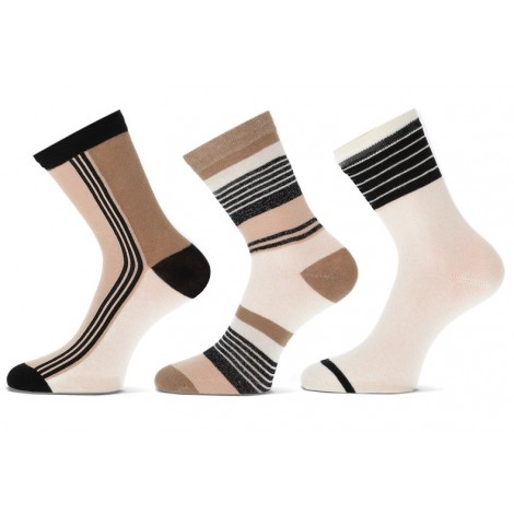 Teckel Stripes Lurex dames sokken per bundel 