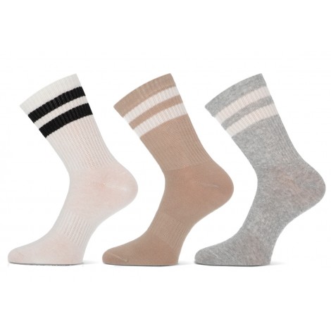 Teckel dun sportsokje voor dames met strepen in de boord