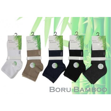 Boru Bamboo Biker sokjes met badstof (terry) zool net boven de enkel per twee paar