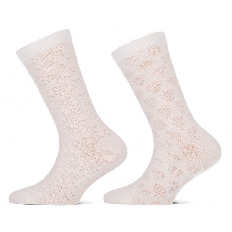 Yellow Moon girls socks ajour hartjes per twee paar