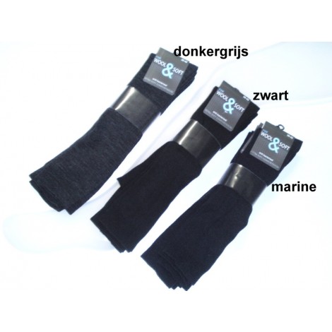 Wollen dames kniekous (40%) glad gebreid in uni kleuren