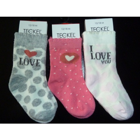 Babysokjes met hartjes en i love you print