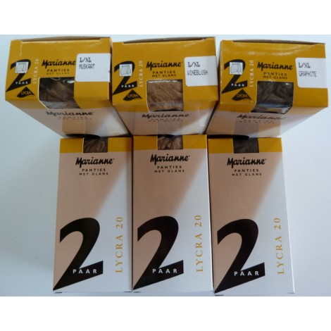 Marianne 2pak panty 20 denier lycra met tussenstuk.