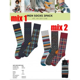 Grappige moderne heren sokken in vrolijke kleuren met strepen ruiten en stipjes