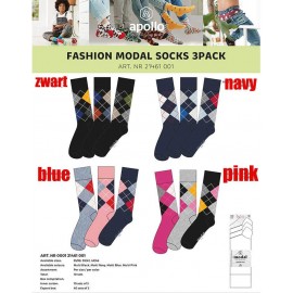Kwaliteit ruitsokken per drie paar gemaakt van Modal