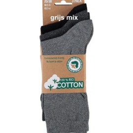 Bio katoenen sokken voor dames en heren van bijna 100% katoen per bundel van drie paar