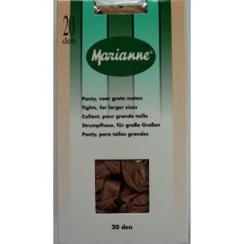 Marianne panty 20 denier voor grote maten, met tussenstuk