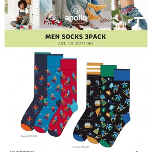 Grappige sokken van katoen met diverse printen per drie paar in een bundel