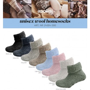 Huissokken/ bedsokken voor dames en heren in basis kleuren met 45% wol en antislip !