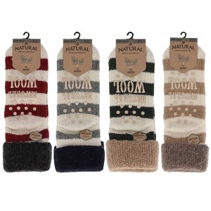 Huissokken/ bedsokken voor dames en heren met 45% wol en antislip !