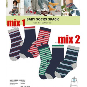 Apollo baby sokjes van katoen met strepen en sterren