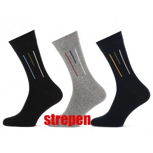 Teckel fantasie sokken met strepen voor heren per drie paar