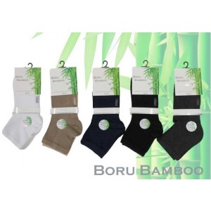 Boru Bamboo Biker sokjes met badstof (terry) zool net boven de enkel per twee paar
