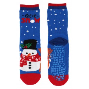Huis sokken met antislip, met let it snow print