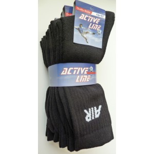 Erribo Active Line Sportsokken zwart met wit logo per 6 paar